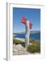 Sign on Beach, near Vrboska, Hvar Island, Croatia-Guido Cozzi-Framed Photographic Print