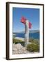 Sign on Beach, near Vrboska, Hvar Island, Croatia-Guido Cozzi-Framed Photographic Print