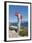 Sign on Beach, near Vrboska, Hvar Island, Croatia-Guido Cozzi-Framed Photographic Print