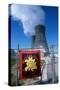 Sign on Fence at Nuclear Power Plant-null-Stretched Canvas