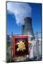 Sign on Fence at Nuclear Power Plant-null-Mounted Photographic Print