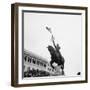 Sign on Statue of Joan of Arc at Plateaus Des Glieres-null-Framed Photographic Print