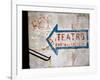 Sign on Wall Directing to Teatro, Lisbon, Portugal-Martin Lladó-Framed Photographic Print