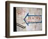 Sign on Wall Directing to Teatro, Lisbon, Portugal-Martin Lladó-Framed Photographic Print