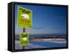 Sign, Polar Bear Alert at Hudson Bay, Churchill, Manitoba, Canada, North America-Thorsten Milse-Framed Stretched Canvas