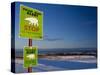 Sign, Polar Bear Alert at Hudson Bay, Churchill, Manitoba, Canada, North America-Thorsten Milse-Stretched Canvas