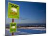 Sign, Polar Bear Alert at Hudson Bay, Churchill, Manitoba, Canada, North America-Thorsten Milse-Mounted Photographic Print