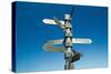Sign Post With Mileage Totals to Beijing, Jerusalem, Sydney at Cape Point, etc-null-Stretched Canvas