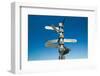 Sign Post With Mileage Totals to Beijing, Jerusalem, Sydney at Cape Point, etc-null-Framed Photographic Print