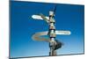 Sign Post With Mileage Totals to Beijing, Jerusalem, Sydney at Cape Point, etc-null-Mounted Photographic Print