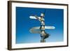 Sign Post With Mileage Totals to Beijing, Jerusalem, Sydney at Cape Point, etc-null-Framed Photographic Print