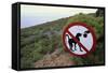 Sign Reminding Not to Feed the Baboons-Paul Souders-Framed Stretched Canvas