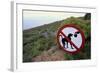 Sign Reminding Not to Feed the Baboons-Paul Souders-Framed Photographic Print