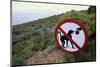 Sign Reminding Not to Feed the Baboons-Paul Souders-Mounted Photographic Print