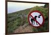 Sign Reminding Not to Feed the Baboons-Paul Souders-Framed Photographic Print