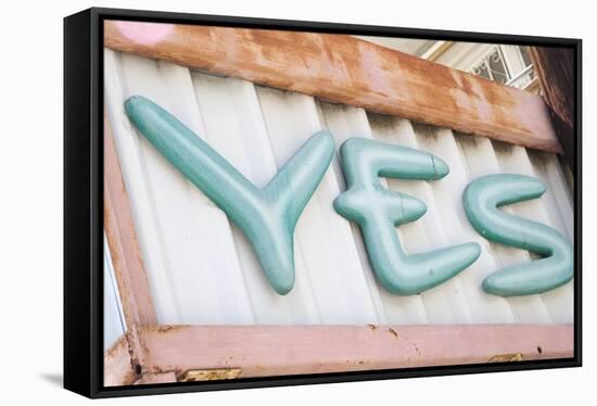 Sign saying 'YES'. La Paz, Mexico.-Julien McRoberts-Framed Stretched Canvas