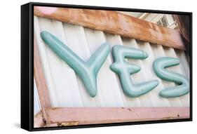 Sign saying 'YES'. La Paz, Mexico.-Julien McRoberts-Framed Stretched Canvas