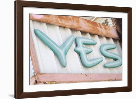 Sign saying 'YES'. La Paz, Mexico.-Julien McRoberts-Framed Photographic Print