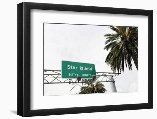 Sign 'Star Island', Private Island for Millionnaires, Miami Beach, Florida, Usa-Axel Schmies-Framed Photographic Print