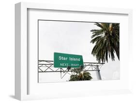 Sign 'Star Island', Private Island for Millionnaires, Miami Beach, Florida, Usa-Axel Schmies-Framed Photographic Print