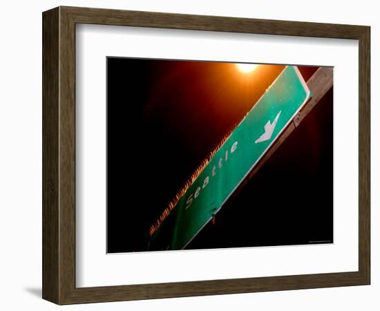 Sign to Seattle, Taken on Vashon Island, Washington State, United States of America, North America-Aaron McCoy-Framed Photographic Print