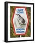 Sign Warning Drivers About Penguins in the Road, Wellington, North Island, New Zealand-Don Smith-Framed Photographic Print