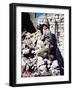 Signal Corps Photographer Sergeant Fred Bornet Filming a Town, Normandy, France, June 1944-null-Framed Photographic Print