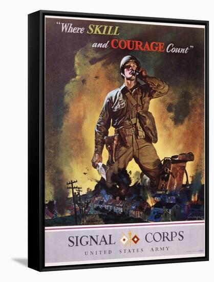 Signal Corps Recruitment Poster-Jes Schlaikjer-Framed Stretched Canvas