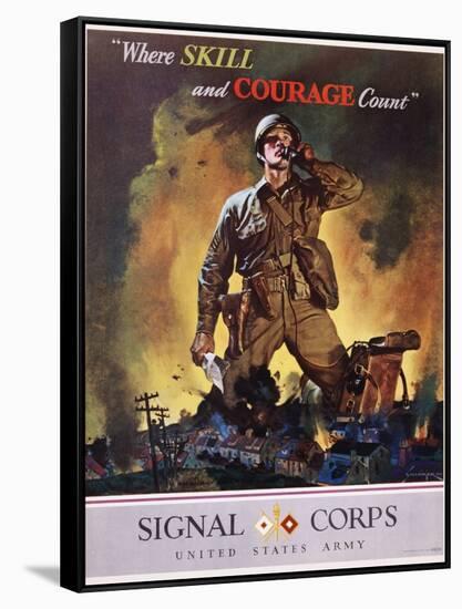 Signal Corps Recruitment Poster-Jes Schlaikjer-Framed Stretched Canvas