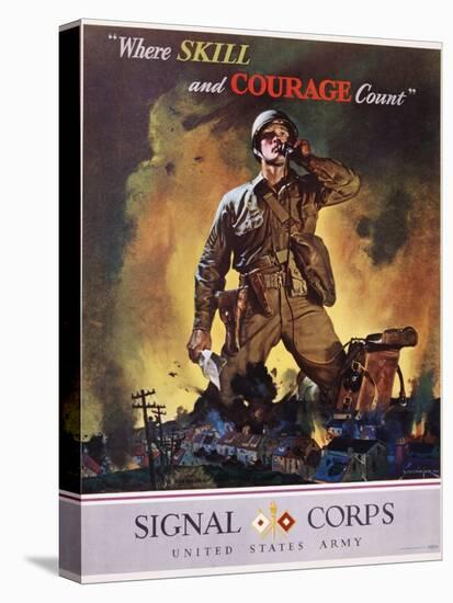 Signal Corps Recruitment Poster-Jes Schlaikjer-Stretched Canvas