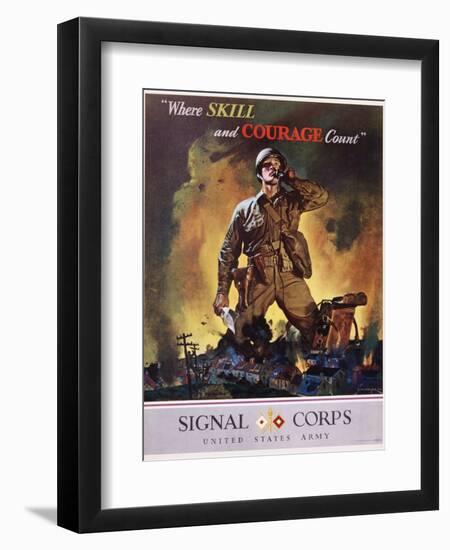 Signal Corps Recruitment Poster-Jes Schlaikjer-Framed Giclee Print