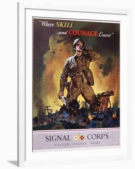 Signal Corps Recruitment Poster-Jes Schlaikjer-Framed Giclee Print