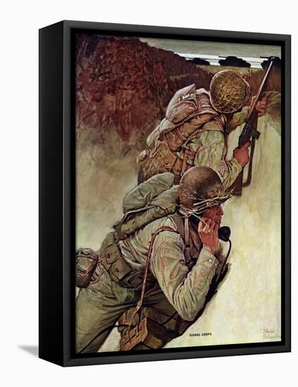"Signal Corpsmen During Battle," September 9, 1944-Mead Schaeffer-Framed Stretched Canvas