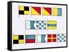 Signal Flags, Spelling Look and Learn-Escott-Framed Stretched Canvas