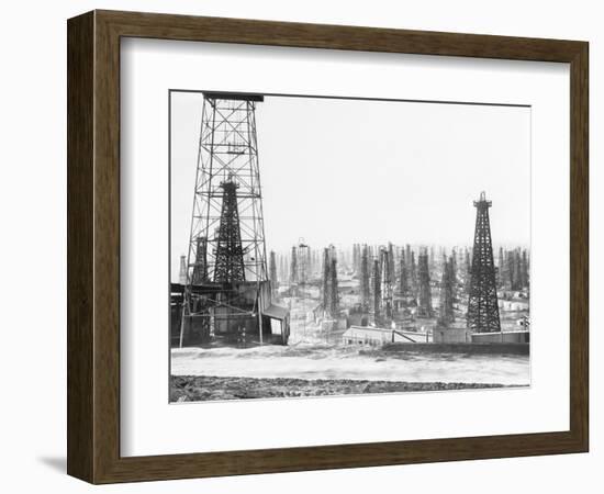 Signal Hill Oil Derricks-null-Framed Photographic Print