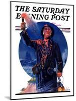 "Signaller," Saturday Evening Post Cover, December 19, 1931-J.F. Kernan-Mounted Giclee Print