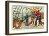 Signalling with Flags at Sea-null-Framed Giclee Print