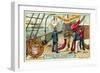 Signalling with Flags at Sea-null-Framed Giclee Print