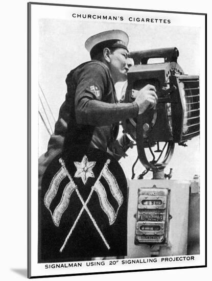 Signalman Using 20 Signalling Projector, 1937-WA & AC Churchman-Mounted Giclee Print