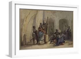 Signare et serviteurs à Gorée-Edouard Auguste Nousveaux-Framed Giclee Print
