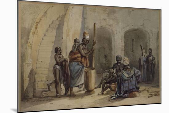 Signare et serviteurs à Gorée-Edouard Auguste Nousveaux-Mounted Giclee Print