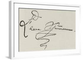 Signature of Clara Schumann-null-Framed Giclee Print