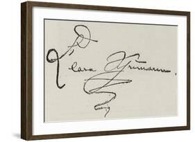 Signature of Clara Schumann-null-Framed Giclee Print