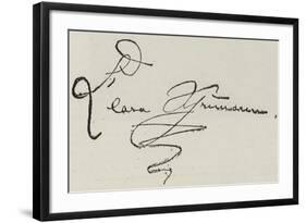 Signature of Clara Schumann-null-Framed Giclee Print