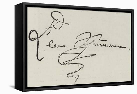 Signature of Clara Schumann-null-Framed Stretched Canvas