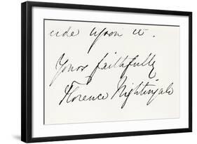 Signature of Florence Nightingale-null-Framed Giclee Print