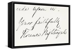 Signature of Florence Nightingale-null-Framed Stretched Canvas