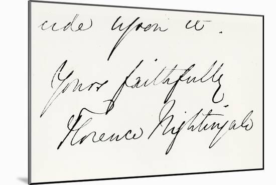 Signature of Florence Nightingale-null-Mounted Giclee Print