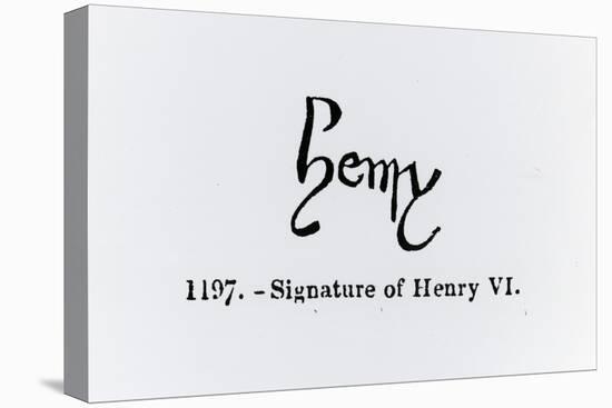 Signature of Henry Vi (1421-71) (Litho) (B/W Photo)-English-Stretched Canvas