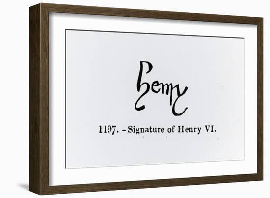 Signature of Henry Vi (1421-71) (Litho) (B/W Photo)-English-Framed Giclee Print